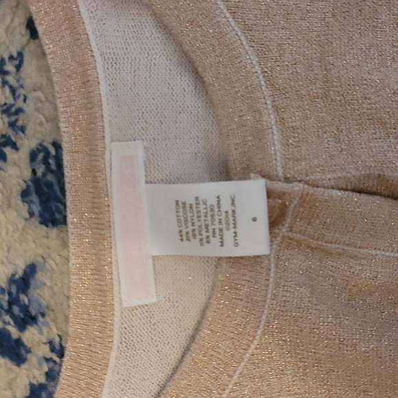 Janie and Jack sz 6 pink shimmer cropped cardigan sweater K14 - Picture 2 of 3